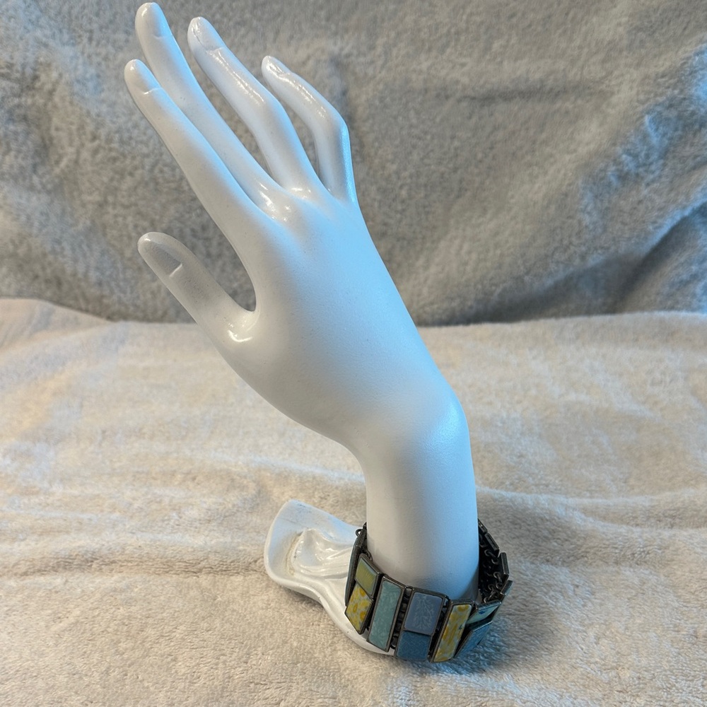 Jilzarah Polymer Blue and Green Tones Adjustable Bracelet